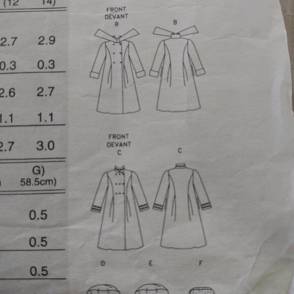 Vogue 8864 Sewing Pattern Girls Size 4-6 Long Coat and Tam Hat - Picture 14 of 16